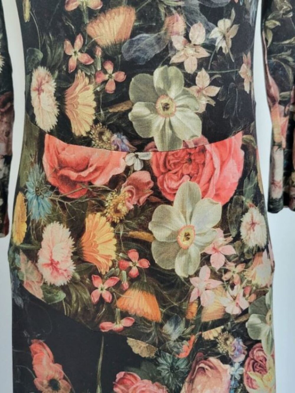 NWT PERUVIAN CONNECTION $389 Still Life Dress Scoop Neck 3/4 Sleeve Maxi Small - Picture 6 of 13